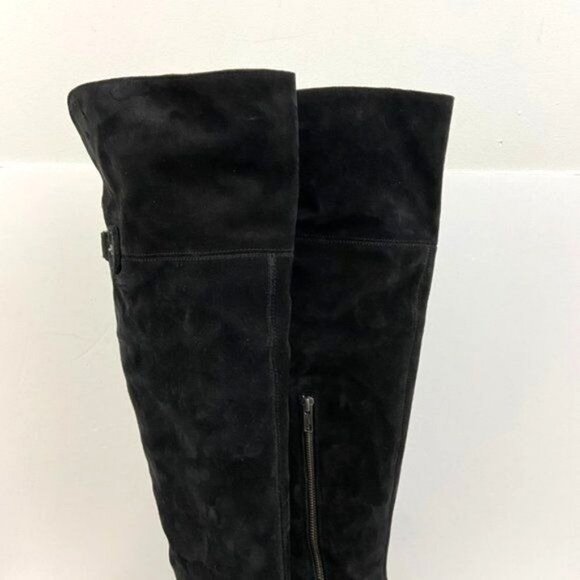 Frye Shirley OTK Black Oiled Suede  Leather Boots Size 7 - Picture 4 of 8
